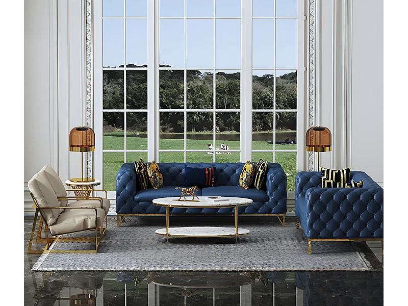 Ledersofa Sofagarnitur 3+2 Sitzer Set Garnitur Polstersofa Couch