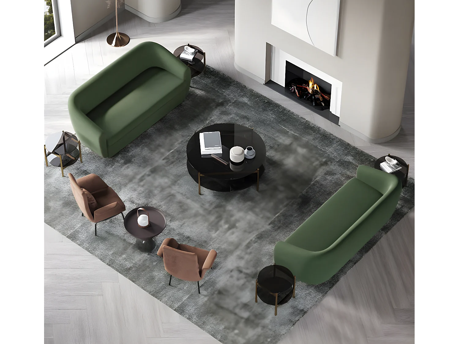 Sofagarnitur 3+3 Sitzer Sofa Leder Sofas Couchen Polster Sitz