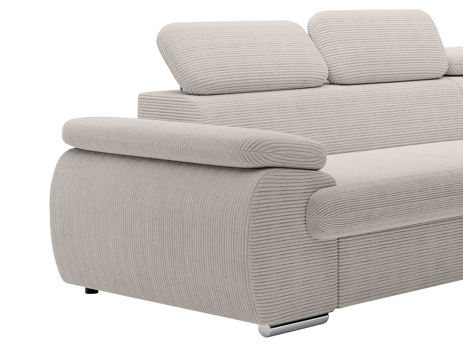 Divano letto in Velluto a coste Beige - Angolo a destra - FABIEN