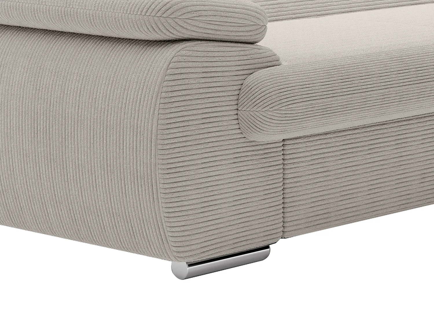 Divano letto in Velluto a coste Beige - Angolo a destra - FABIEN