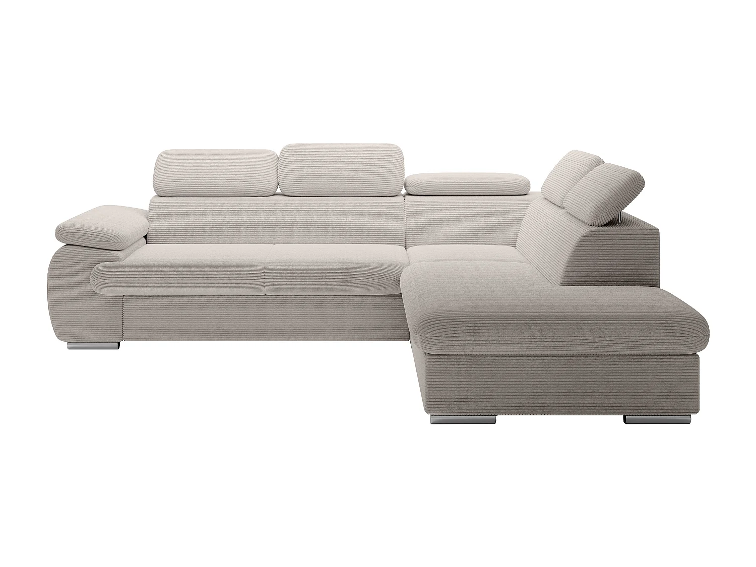 Divano letto in Velluto a coste Beige - Angolo a destra - FABIEN