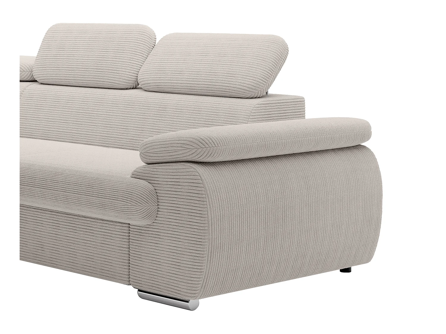 Divano letto in Velluto a coste Beige - Angolo a sinistra - FABIEN