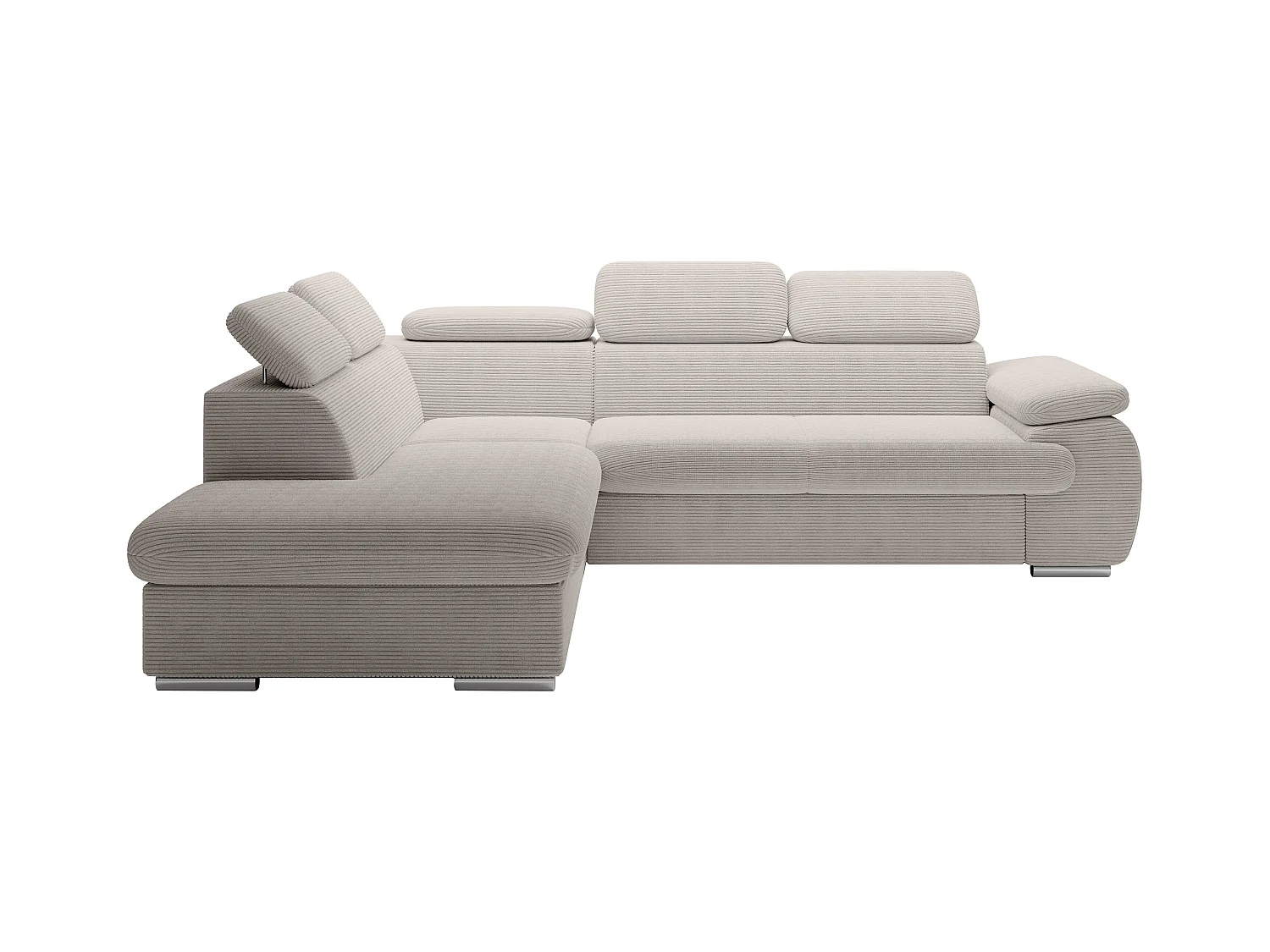 Ecksofa mit Schlaffunktion - Ecke links - Cord - Beige - FABIEN