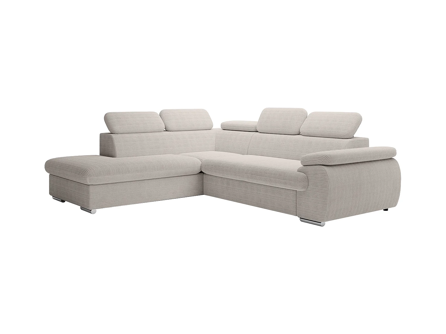 Ecksofa mit Schlaffunktion - Ecke links - Cord - Beige - FABIEN