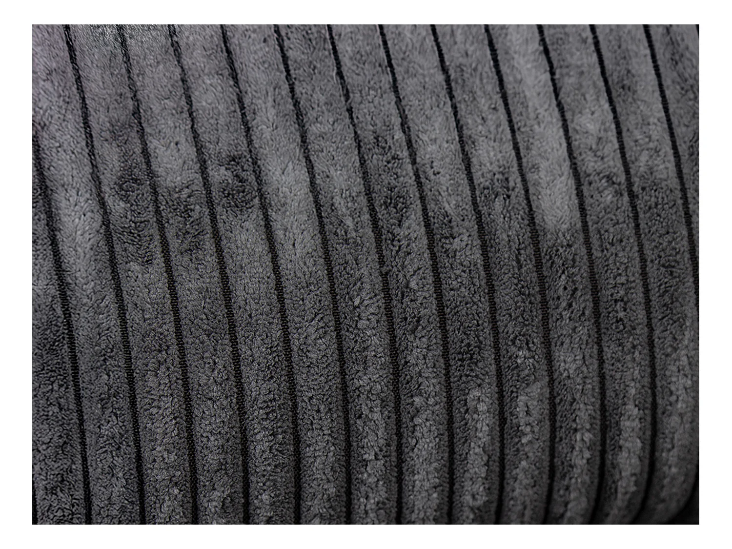 Høyre sjeselongsofa, uttrekkbar i mørk grå kordfløyel FABIEN