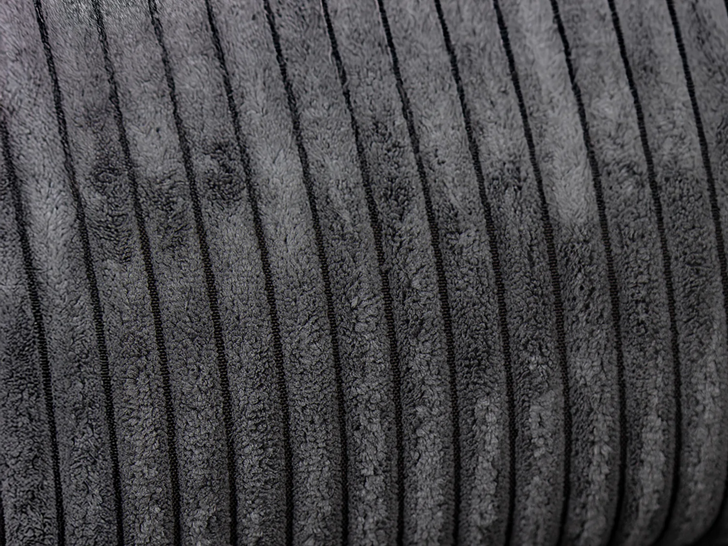 Divano letto in Velluto a coste Antracite - Angolo a sinistra - FABIEN