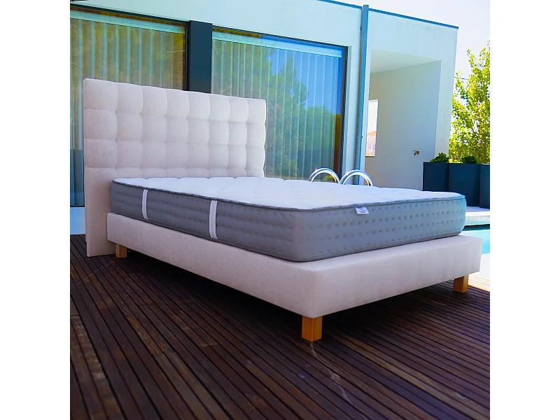 Tête de lit VERSAILLES 160x122, beige, Gamme Prestige Hôtel, capitonnée