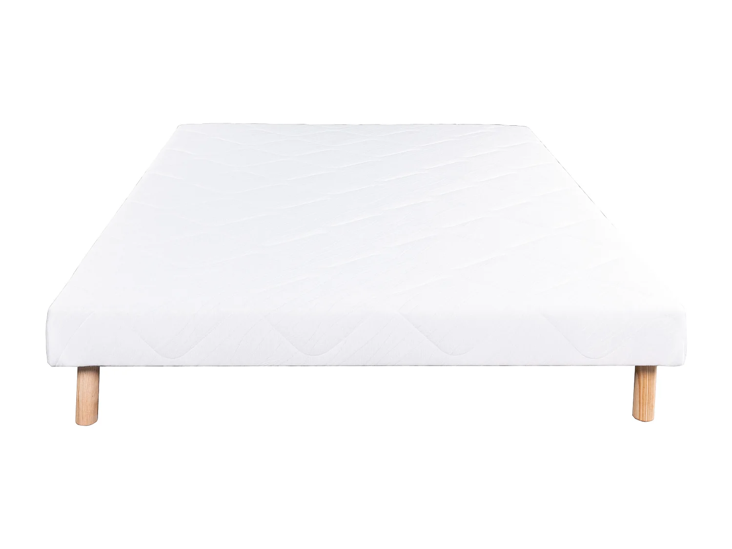 Sommier tapissier 160x200, blanc, Gamme Prestige Hôtel, bois massif + pieds offerts