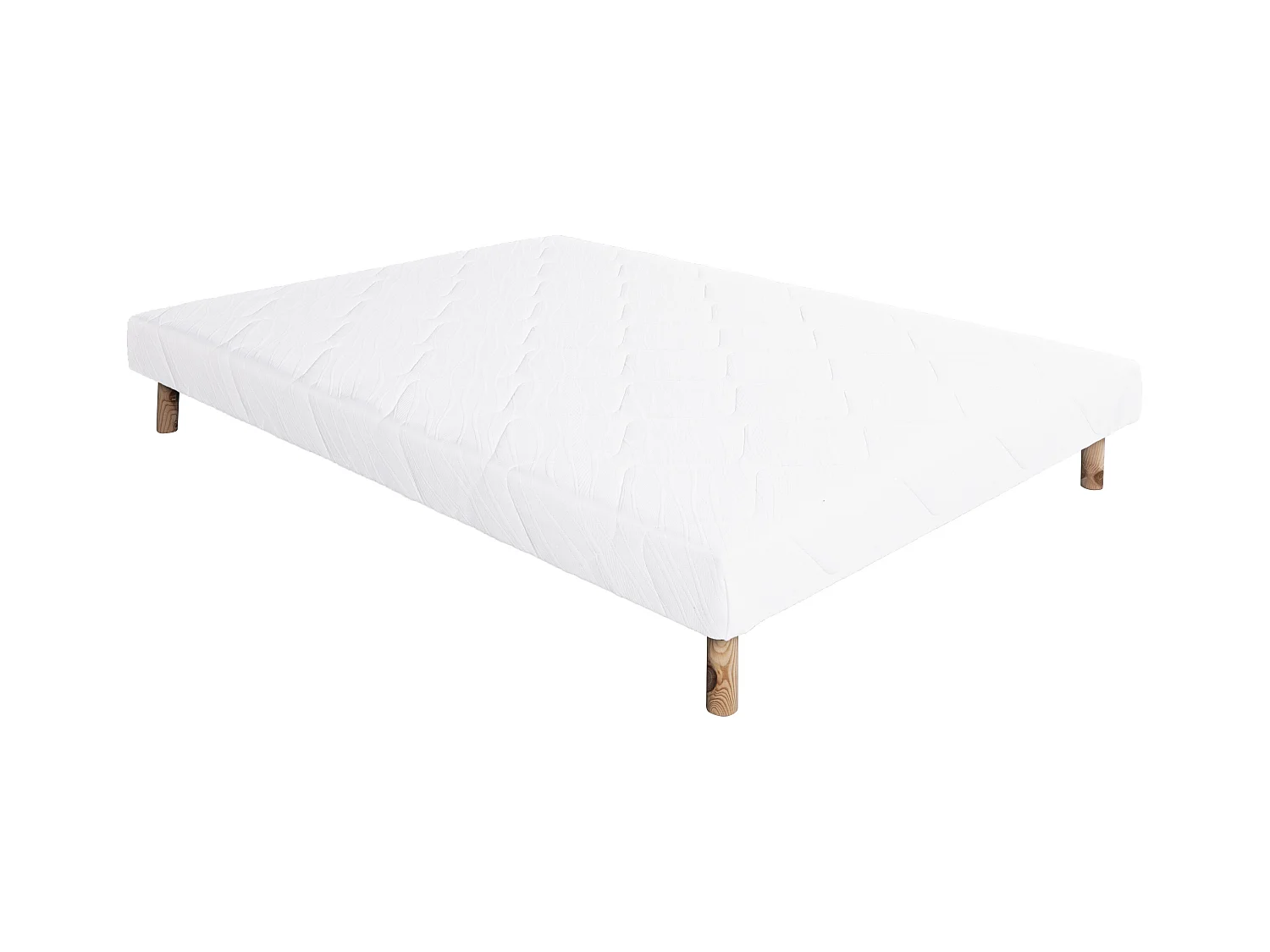 Sommier tapissier 90x190, blanc, Gamme Prestige Hôtel, bois massif + pieds offerts