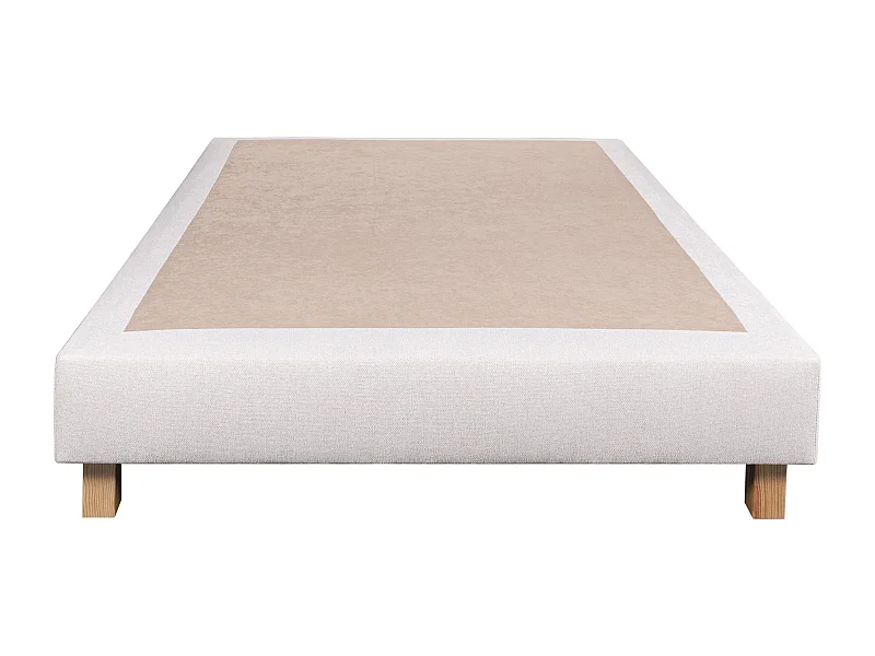 Sommier tapissier 140x200, beige, Gamme Prestige Hôtel, bois massif + pieds offerts