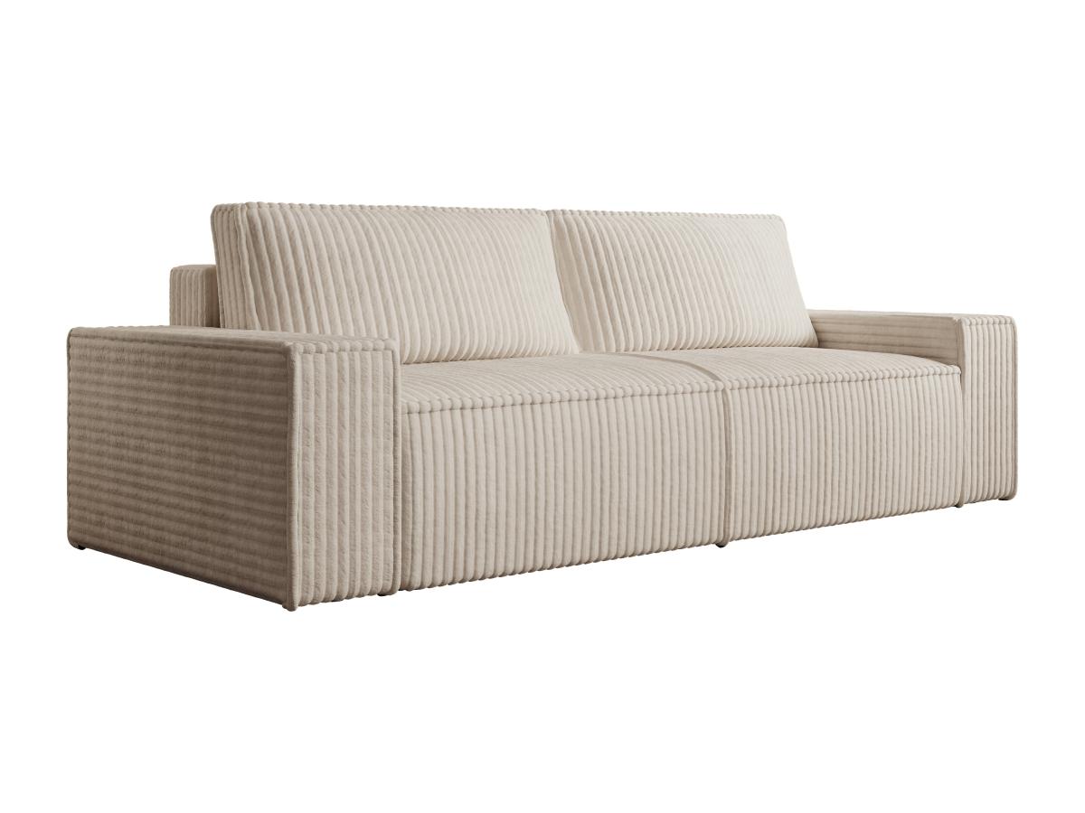 Schlafsofa 4-Sitzer - grob gerippter Cord - Beige - AMELIA günstig online kaufen