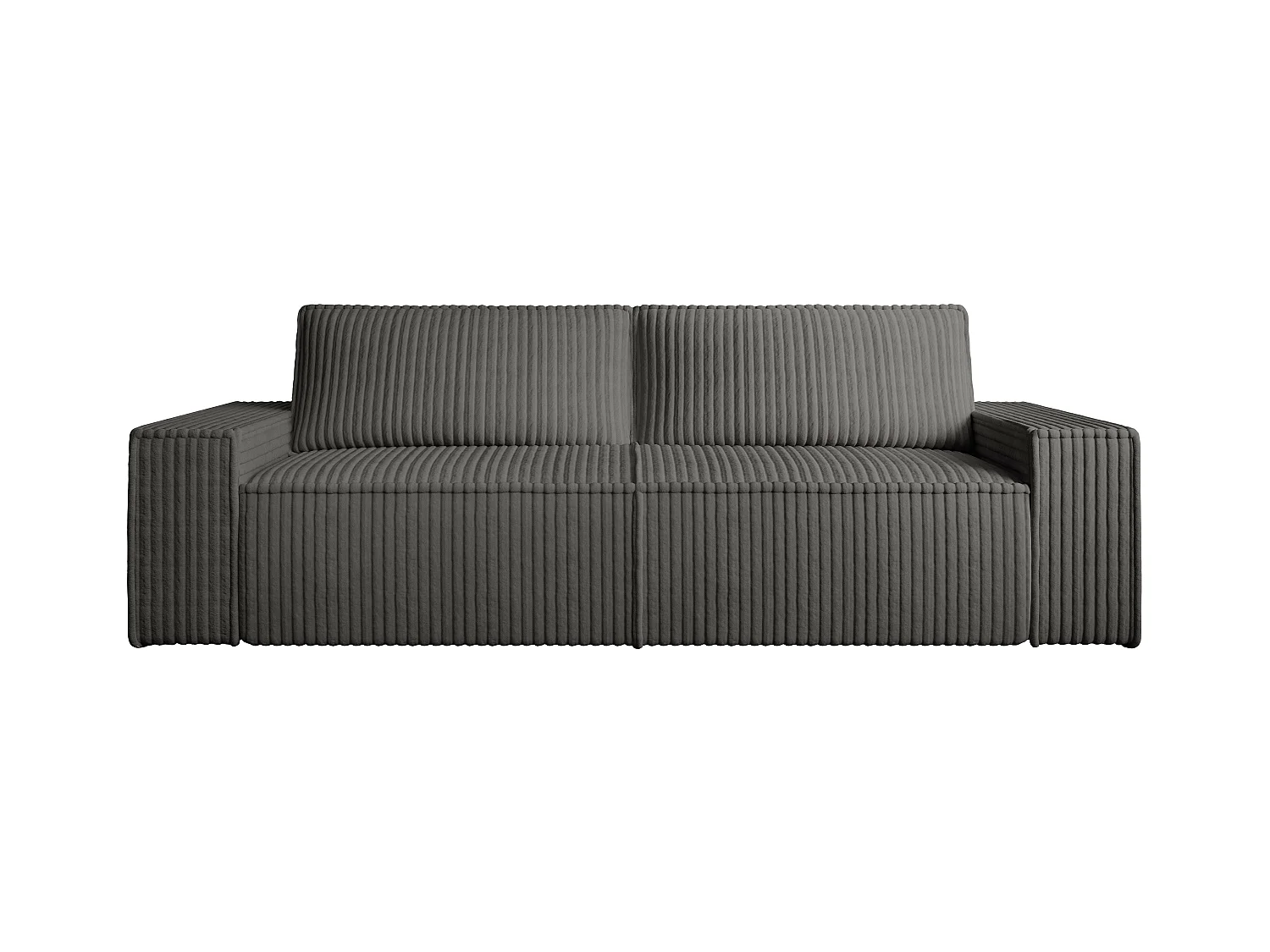 4-personers sovesofa i grovribbet fløjl i antracitgrå AMELIA