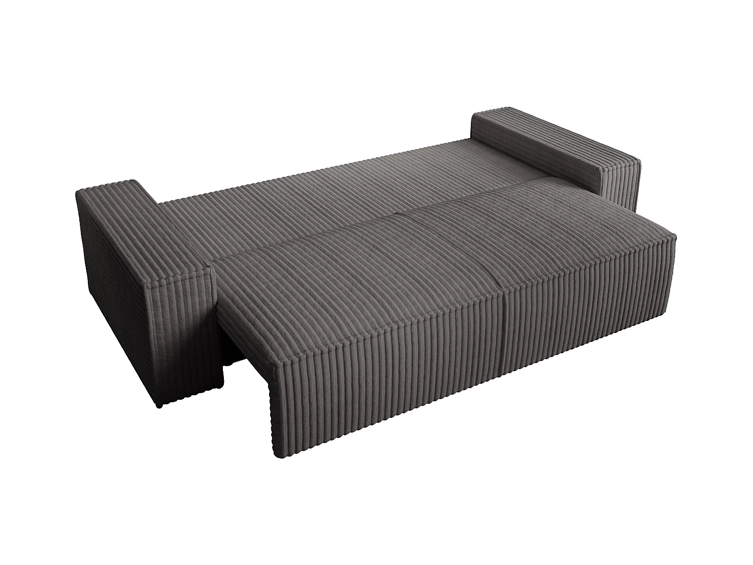4-personers sovesofa i grovribbet fløjl i antracitgrå AMELIA