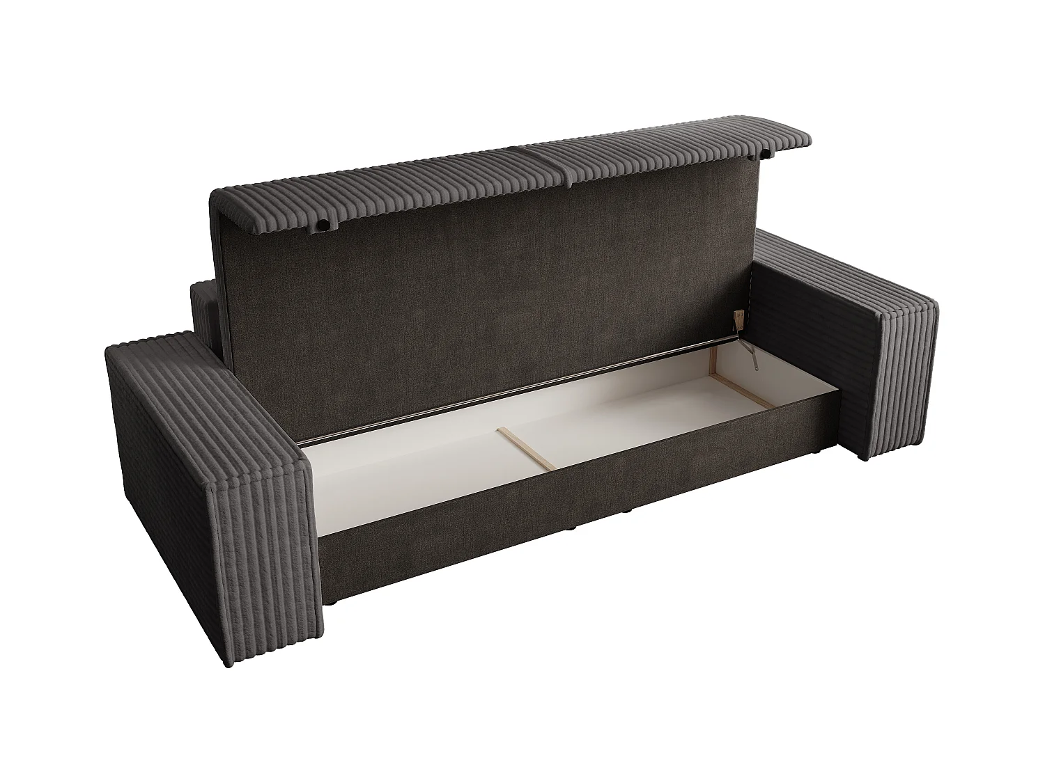 4-personers sovesofa i grovribbet fløjl i antracitgrå AMELIA