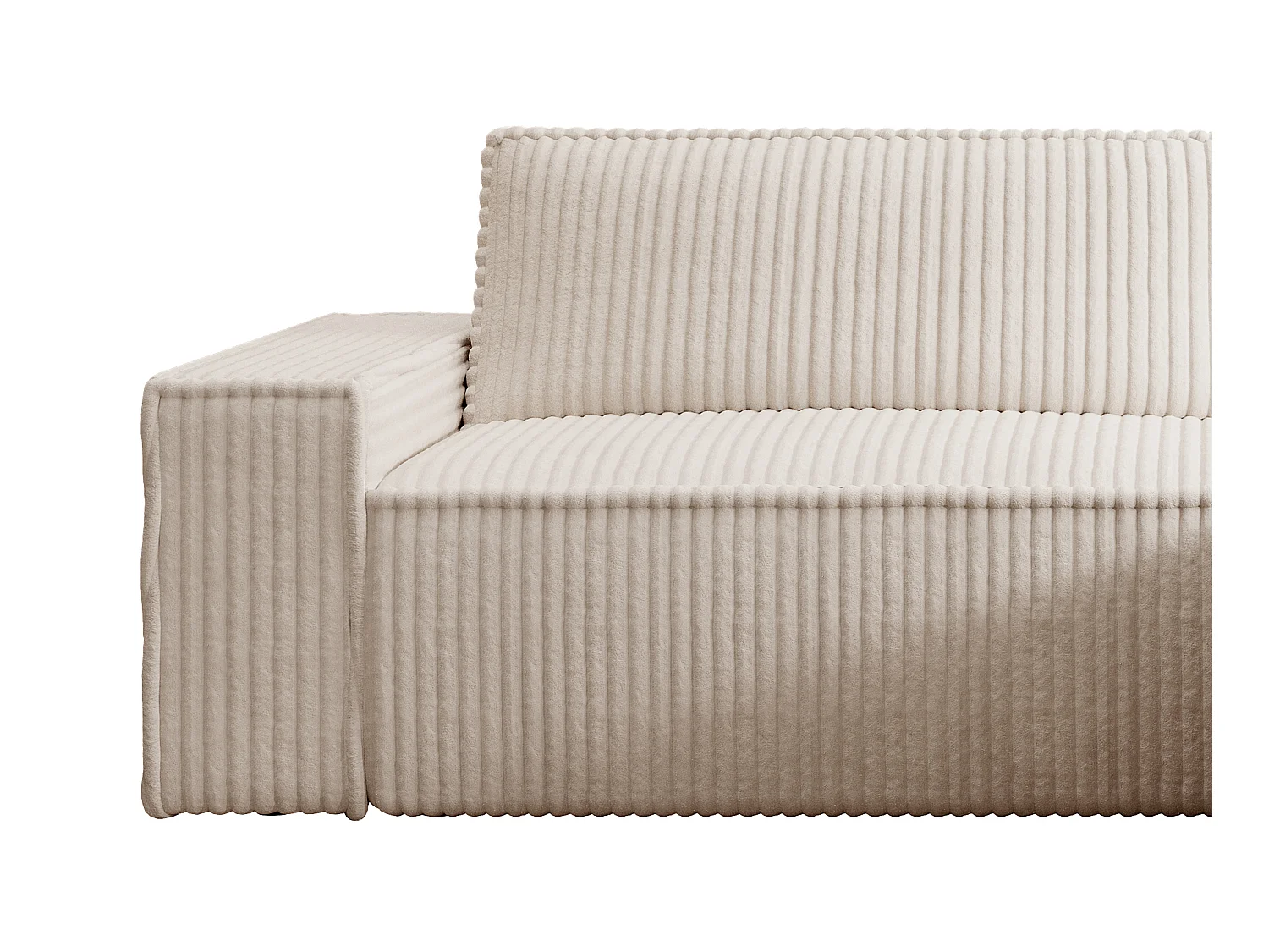 Sofá rinconera derecha de pana beige AMELIA