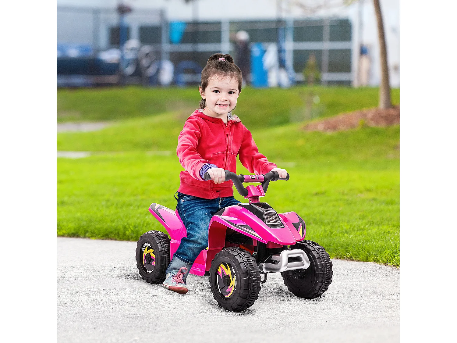 Quad électrique enfant - voiture électrique enfant - marche AV, AR - 6 V, V. max. 4,6 Km/h - rose