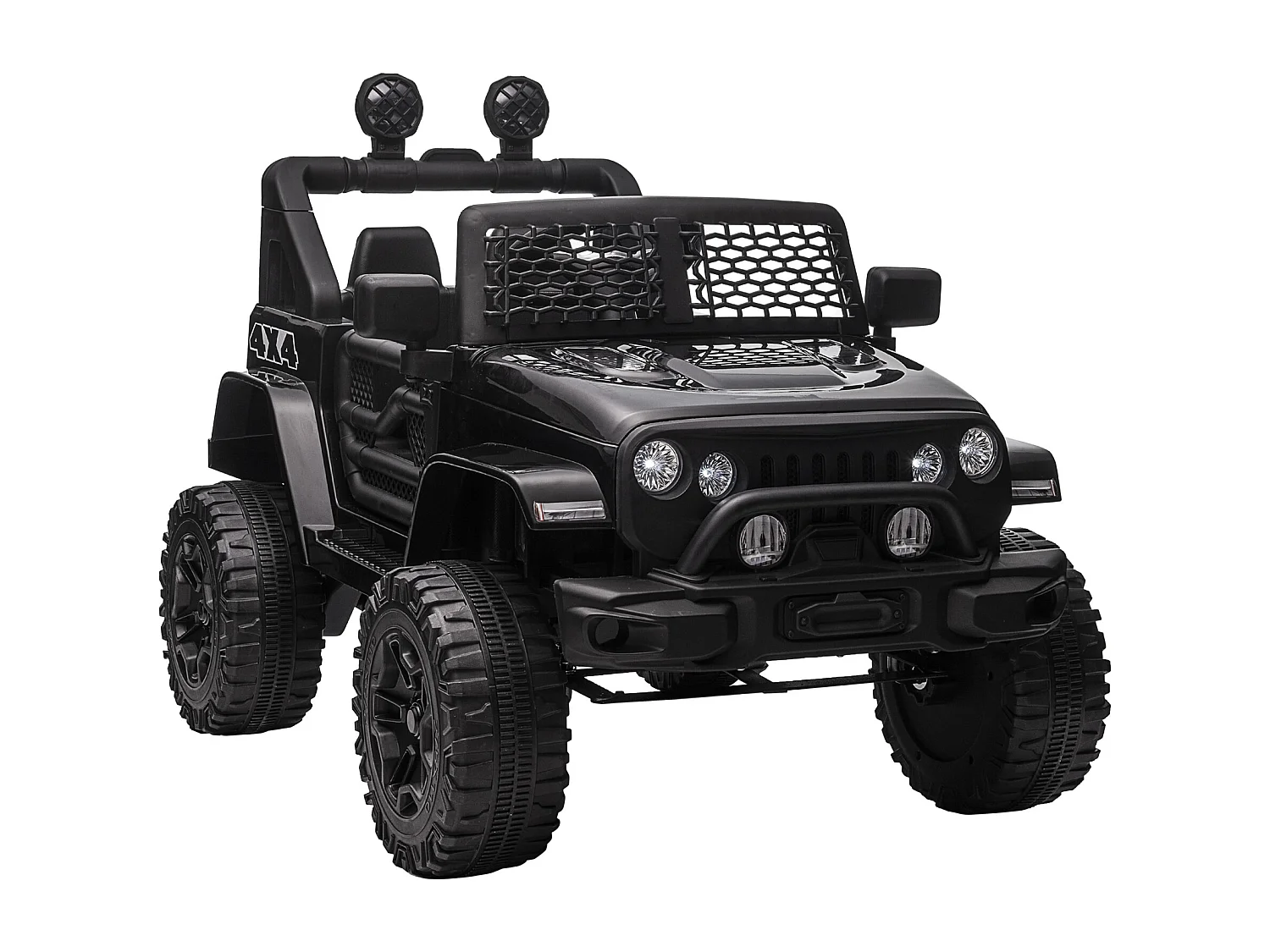 Voiture 4x4 électrique enfant 2 moteurs 35 W 5 Km/h max. télécommande incluse effets lumineux sonores noir