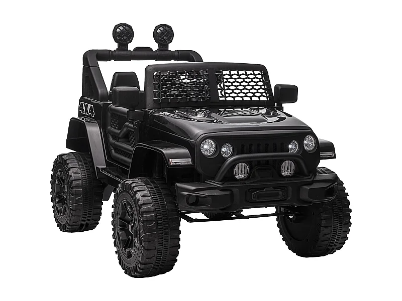 Voiture 4x4 électrique enfant 2 moteurs 35 W 5 Km/h max. télécommande incluse effets lumineux sonores noir