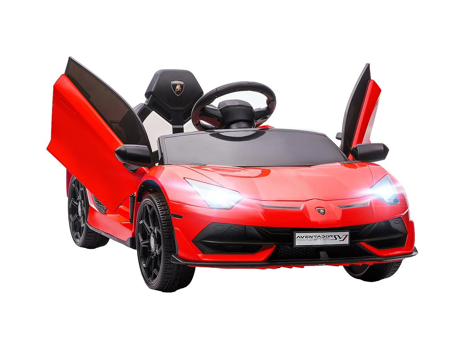 Voiture électrique enfant licence Lamborghini Aventador roadster SVJ télécommande effets sonores lumineux rouge