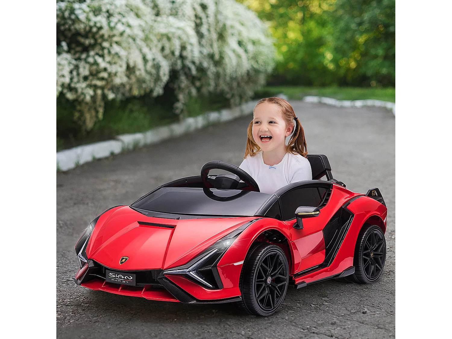 Voiture électrique enfant de sport supercar 12 V - V. max. 5 Km/h effets sonores + lumineux rouge