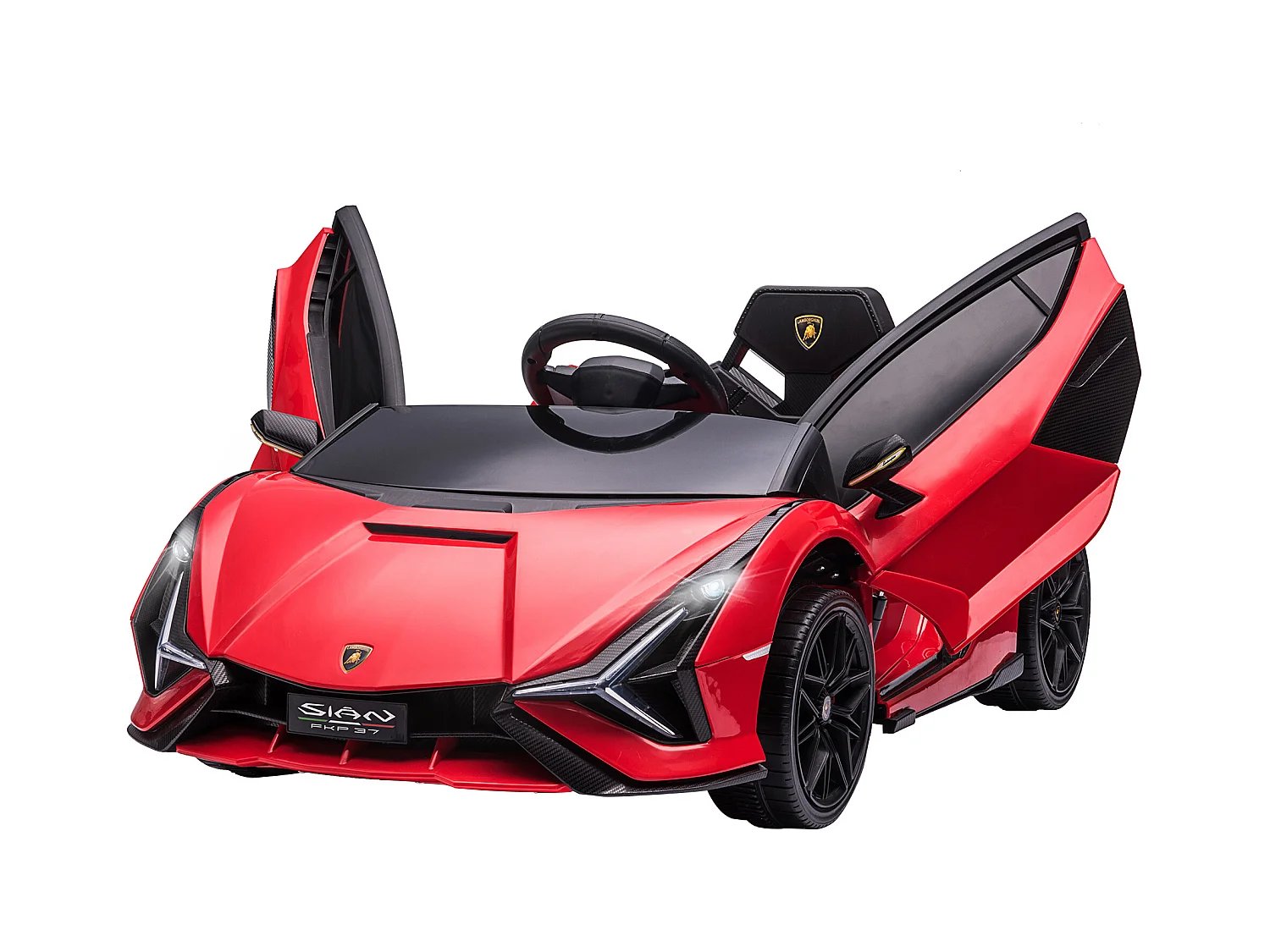 Voiture électrique enfant de sport supercar 12 V - V. max. 5 Km/h effets sonores + lumineux rouge