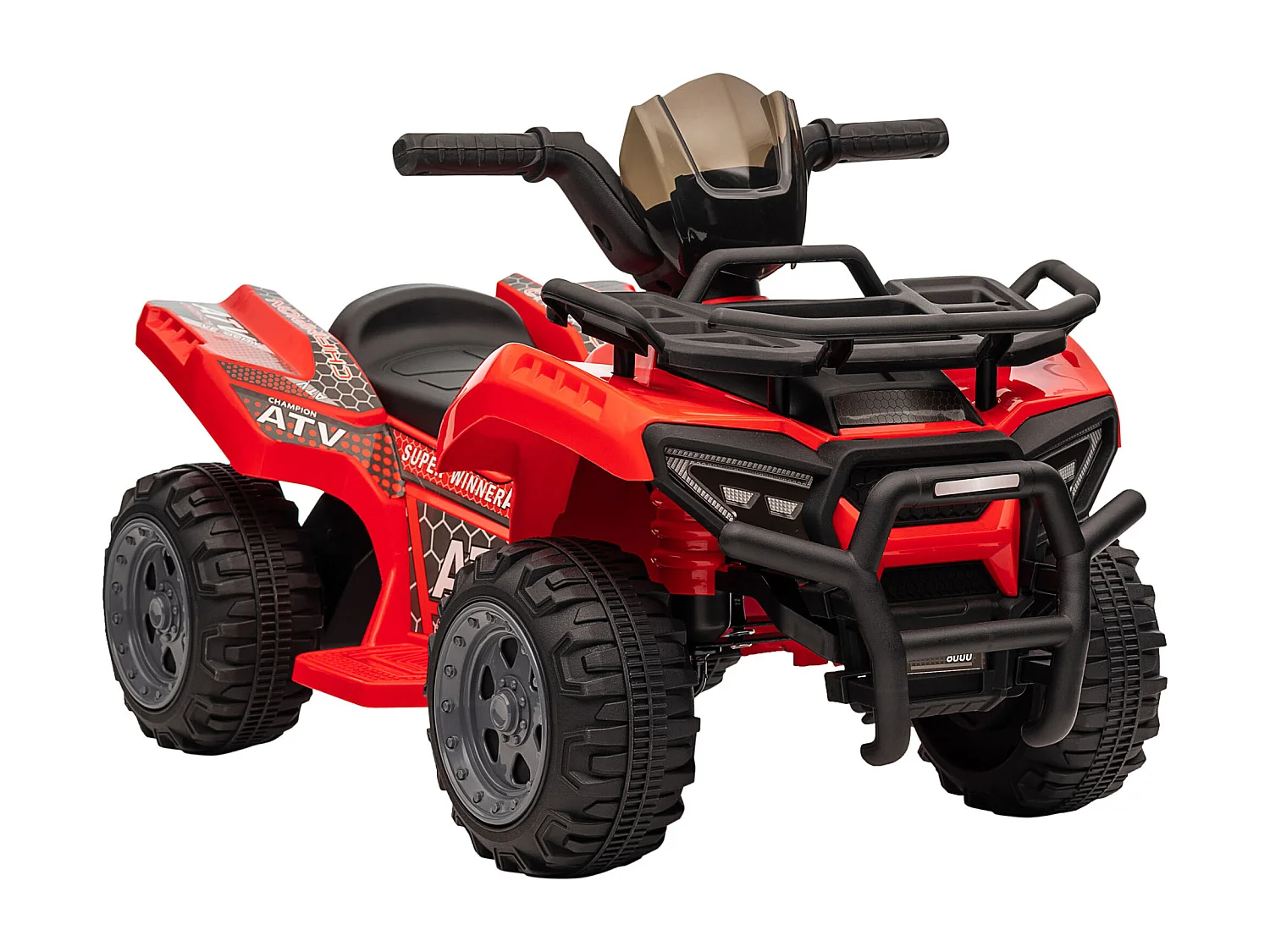 Quad buggy voiture électrique enfant 18-36 mois 6 V 2 Km/h max. effet lumineux métal PP rouge