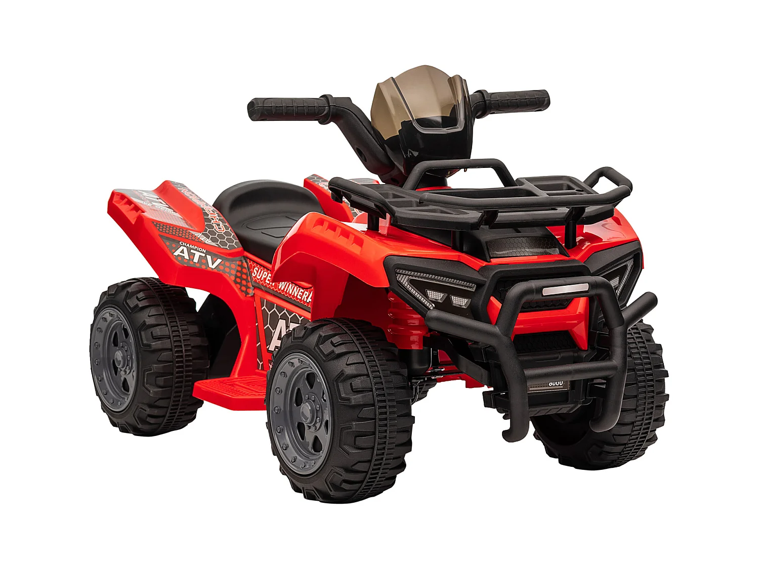 Quad buggy voiture électrique enfant 18-36 mois 6 V 2 Km/h max. effet lumineux métal PP rouge