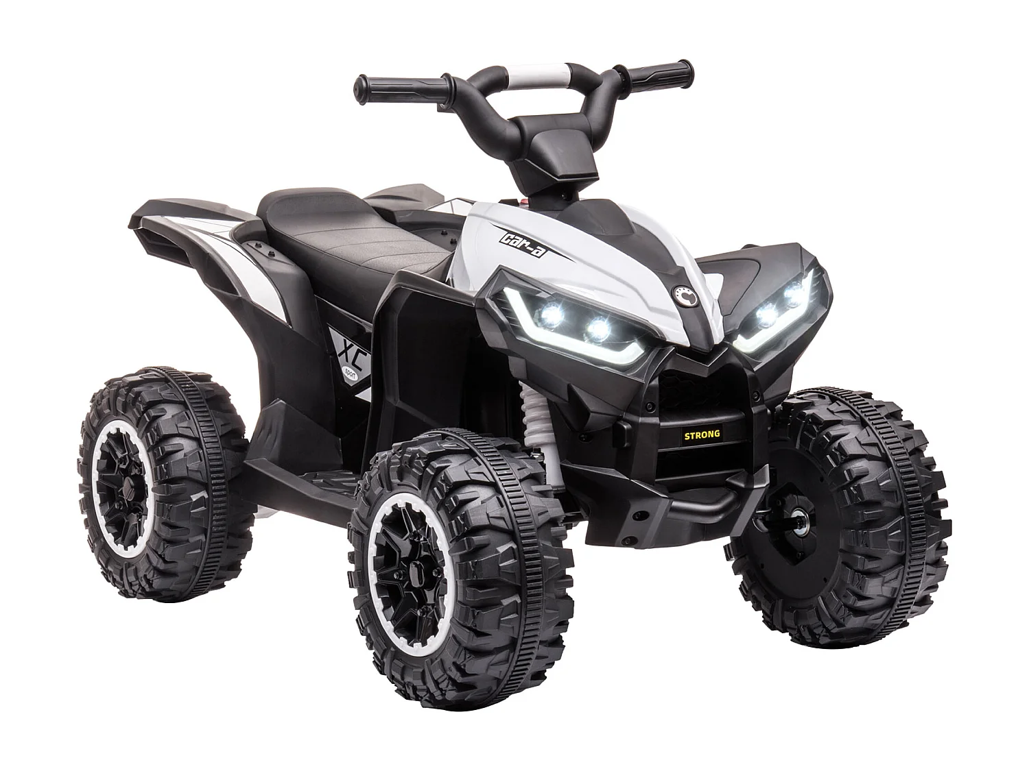 Quad buggy électrique enfant 12 V 3 Km/h max. effets lumineux et sonores blanc noir