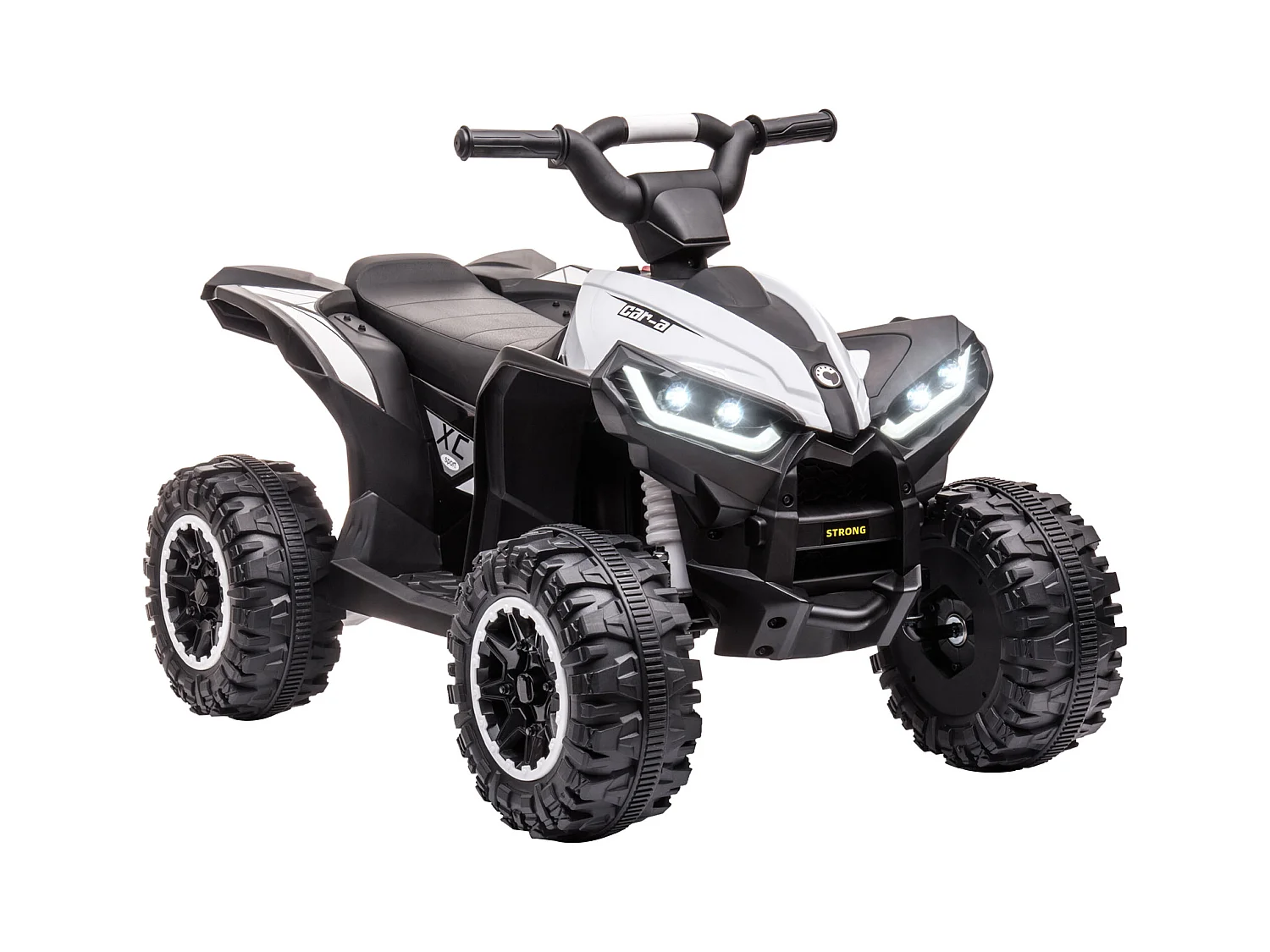 Quad buggy électrique enfant 12 V 3 Km/h max. effets lumineux et sonores blanc noir