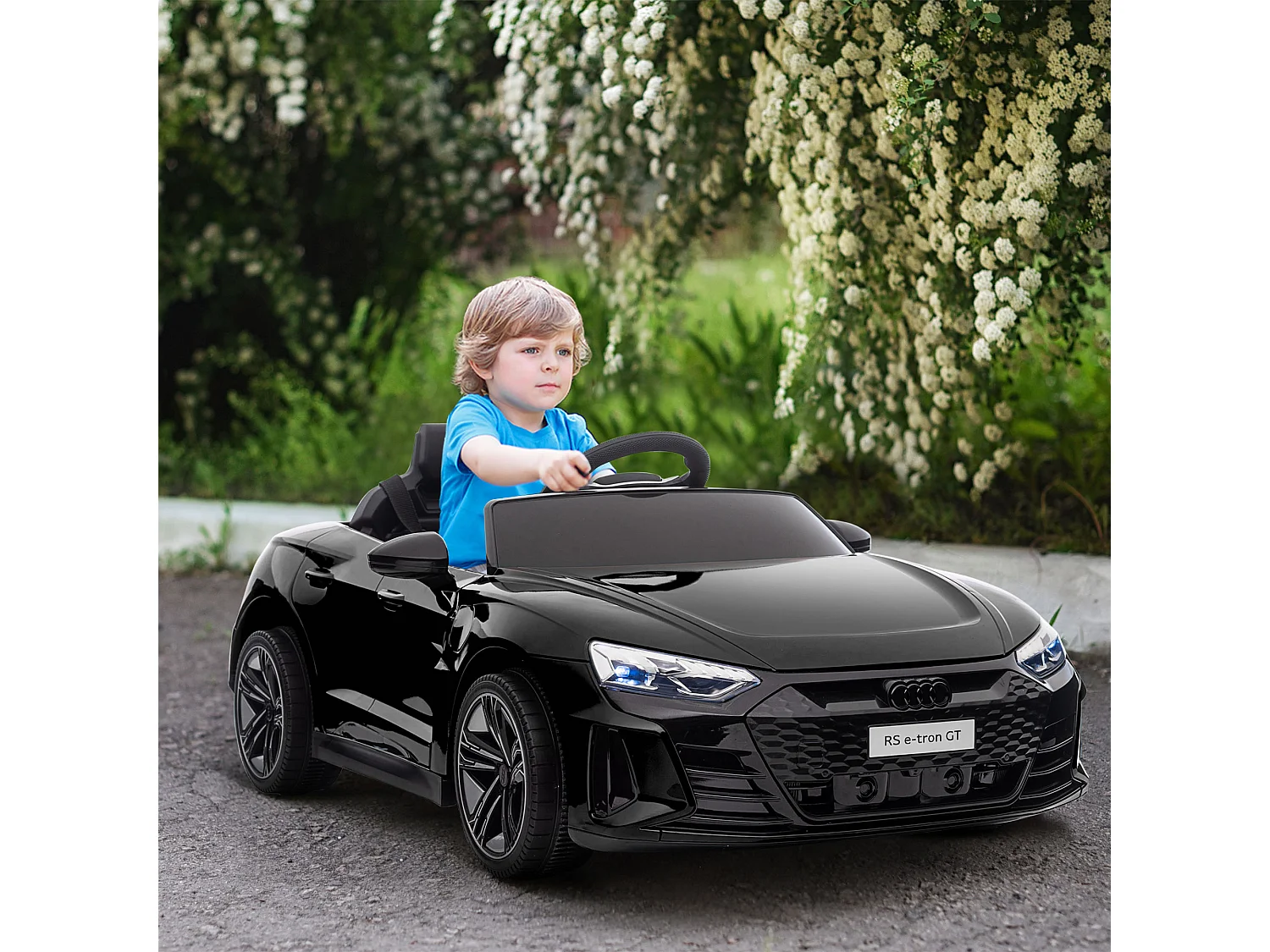 Véhicule électrique enfant Audi RS e-tron GT V. max. 5 Km/h télécommande effets sonores + lumineux noir