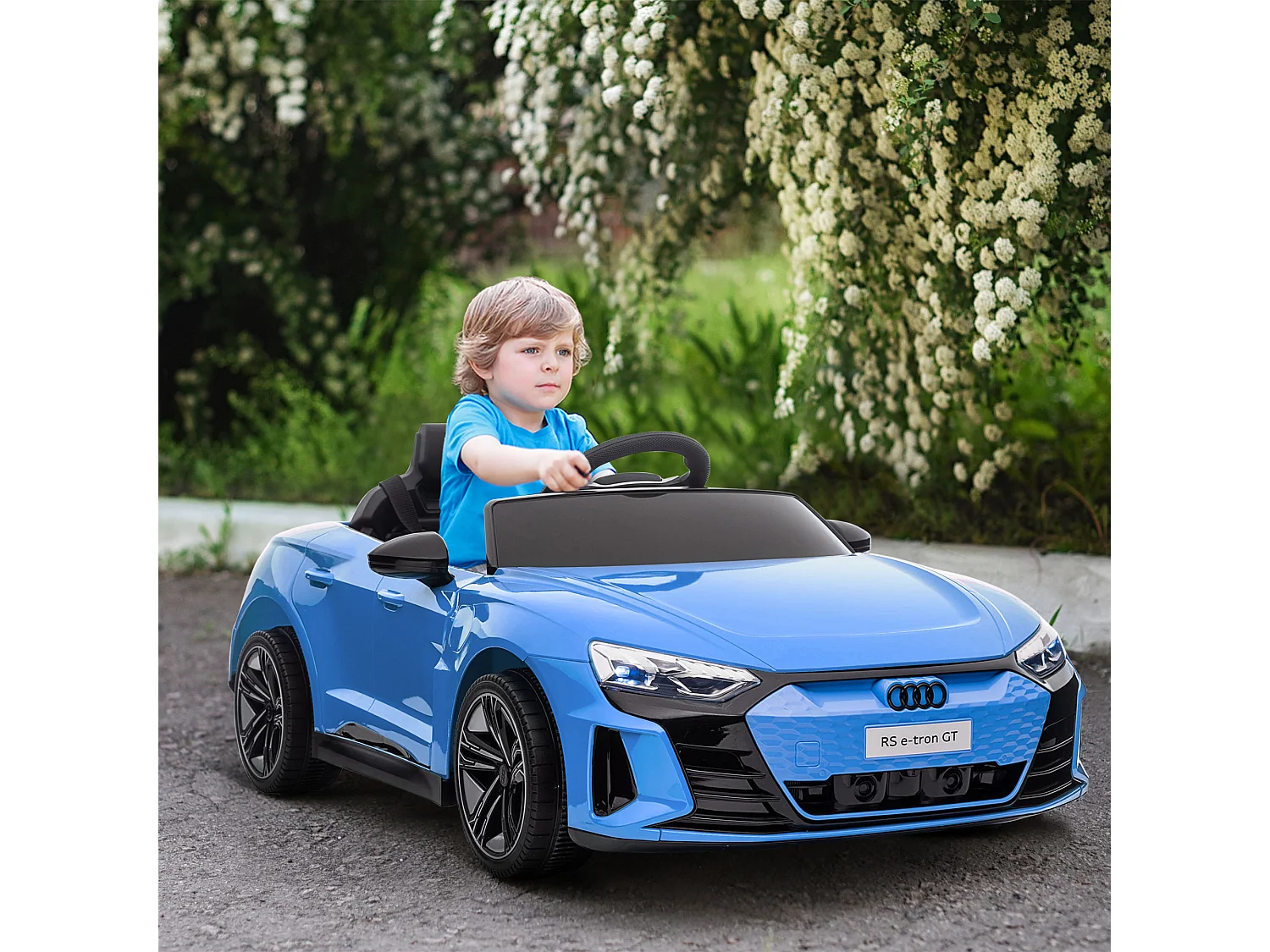 Véhicule électrique enfant Audi RS e-tron GT V. max. 5 Km/h télécommande effets sonores + lumineux bleu