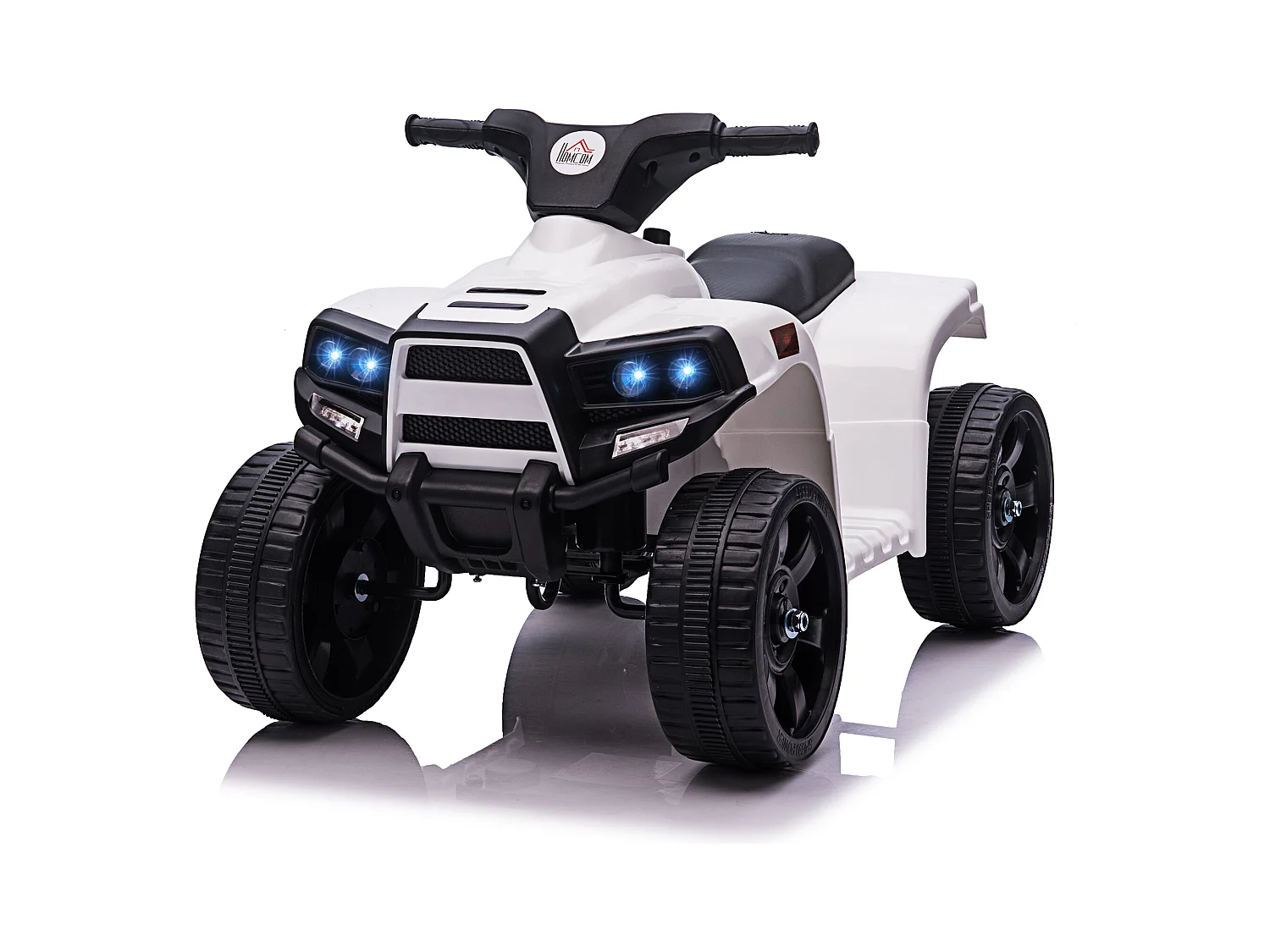 Voiture 4x4 quad buggy électrique enfant 18-36 mois 6 V 3 Km/h max. effet lumineux sonores métal PP blanc noir