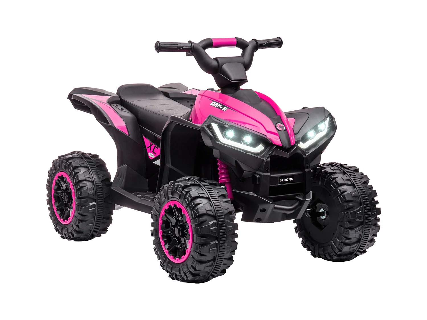 Quad buggy électrique enfant 12 V 3 Km/h max. effets lumineux et sonores rose noir