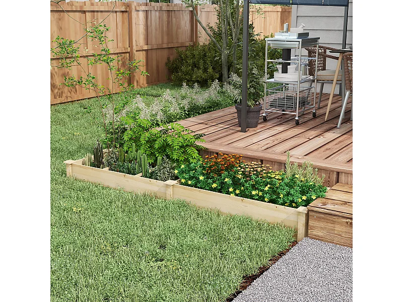 Carré potager de jardin dim. 237L x 60l x 25H cm séparations incluses bois de sapin