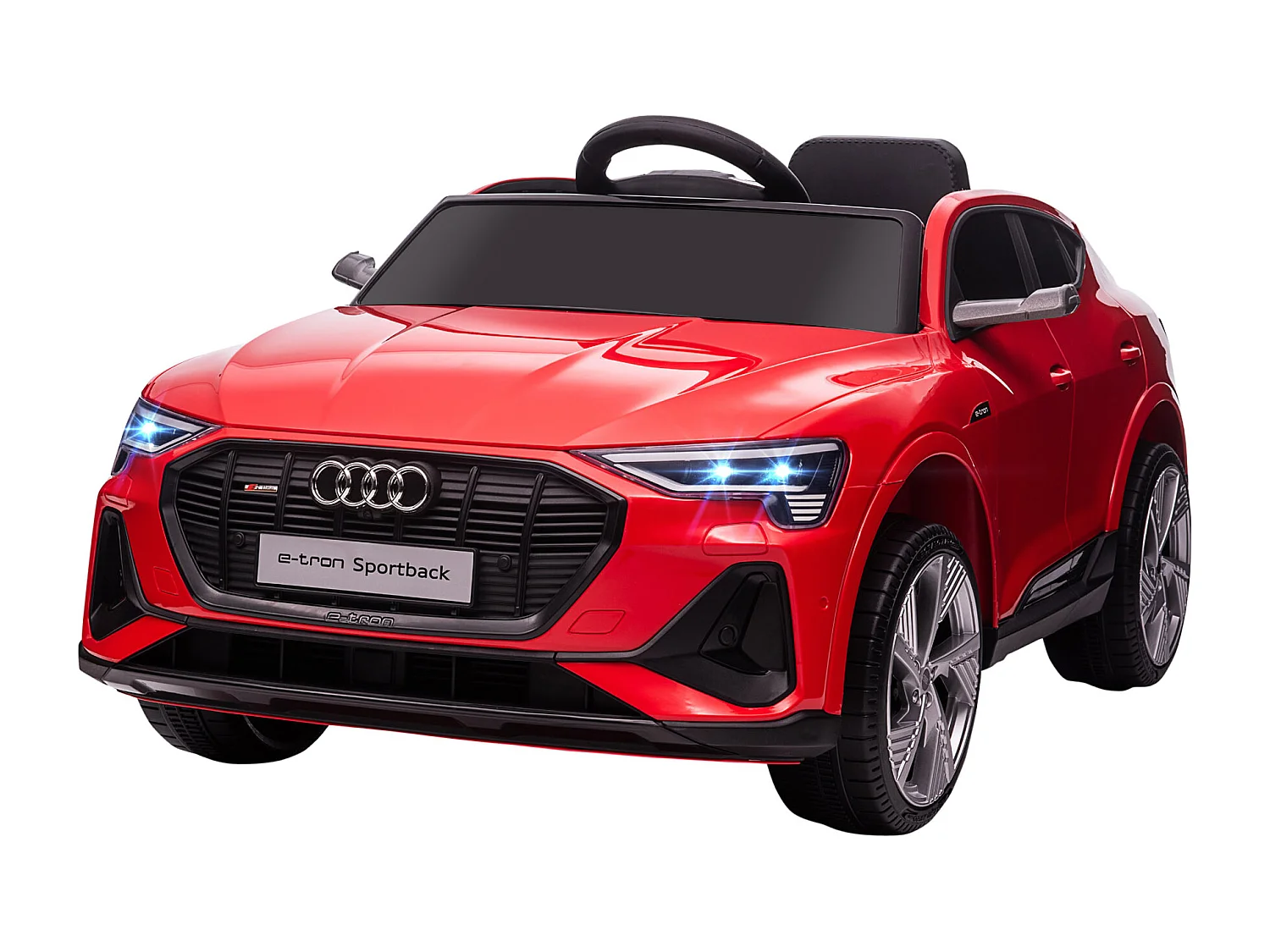Elektrische kinderauto e-tron Sportback S line 12V met geluids- en lichteffecten, afstandsbediening en USB-poort - Rood