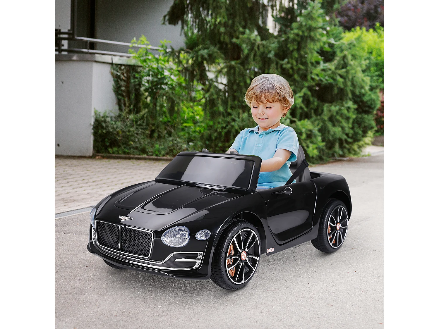 Véhicule électrique enfants 2 moteurs 108L x 60l x 43H cm télécommande effets sonores + lumineux noir Bentley