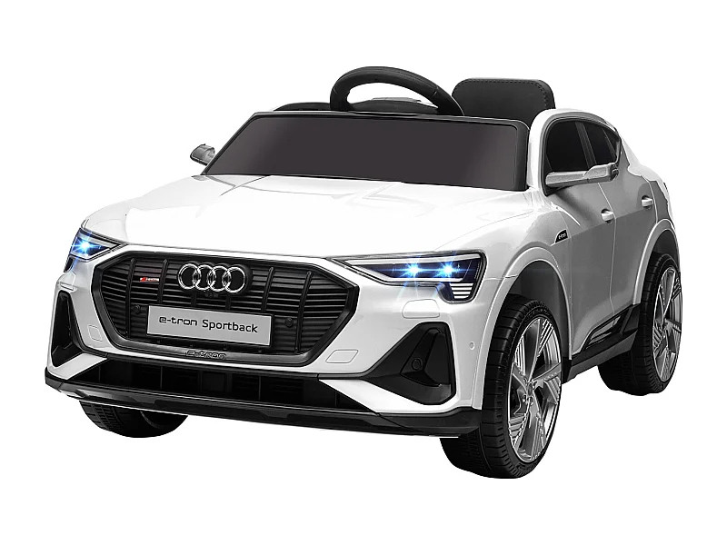 Elektrische kinderauto e-tron Sportback S line 12V met geluids- en lichteffecten - Wit