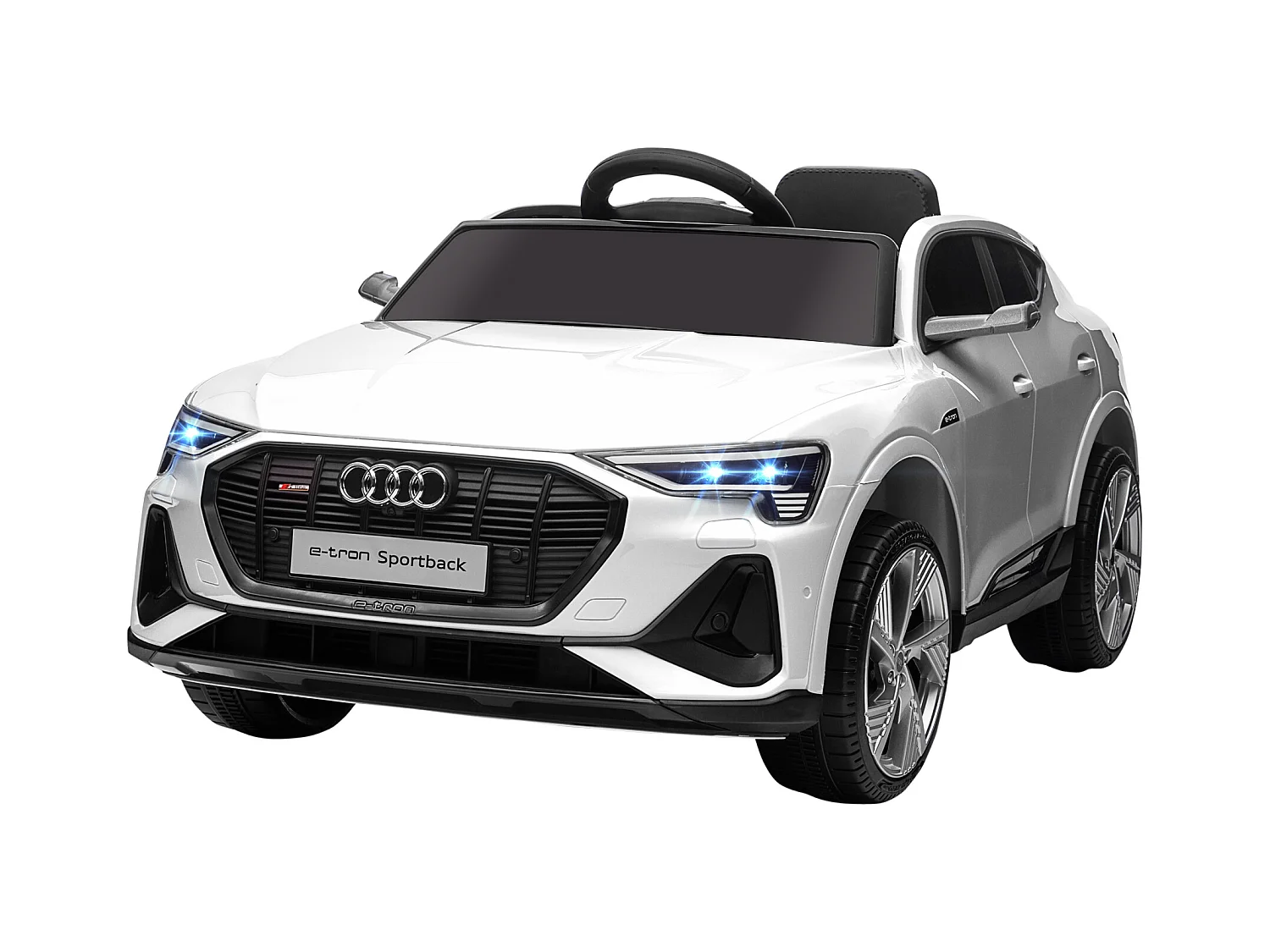 Voiture véhicule électrique enfant e-tron Sportback S line 12 V - V. max. 8 Km/h - effets sonores, lumineux - télécommande, port USB, MP3 - blanc