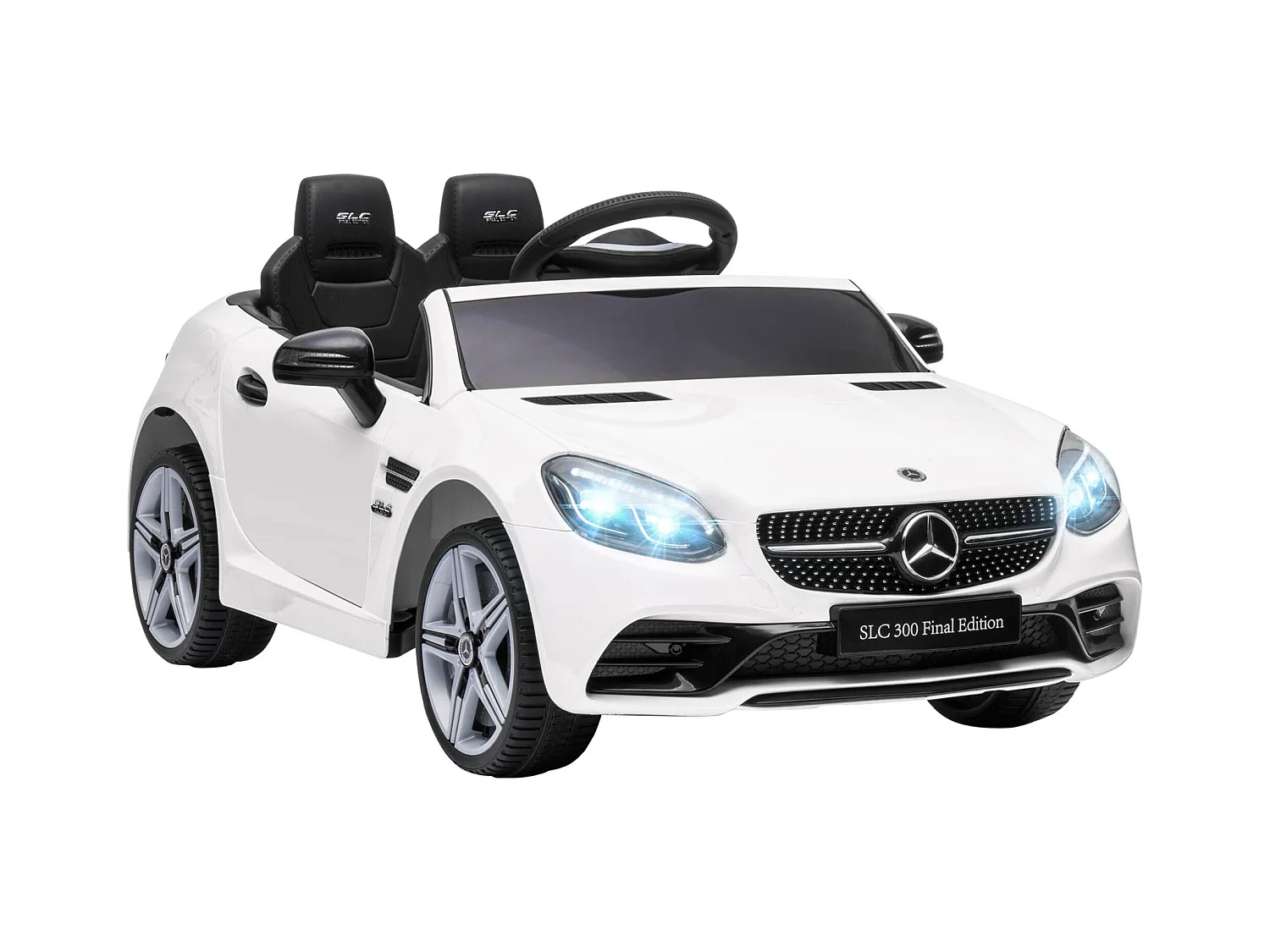 Voiture véhicule électrique enfant 6 V 5 Km/h max. télécommande effets sonores + lumineux Mercedes SLC 300 blanc