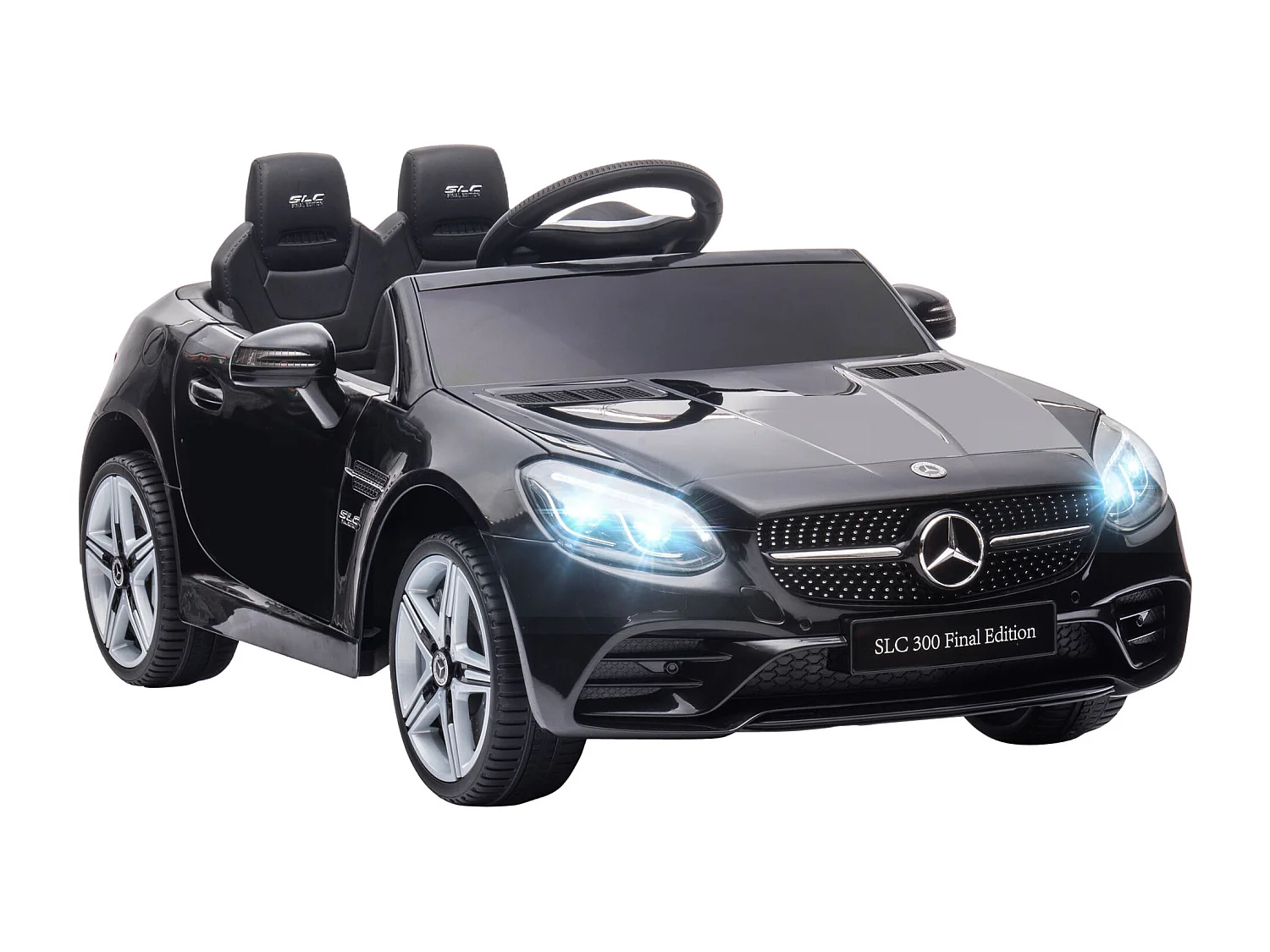 Voiture véhicule électrique enfant 6 V 5 Km/h max. télécommande effets sonores + lumineux Mercedes SLC 300 noir