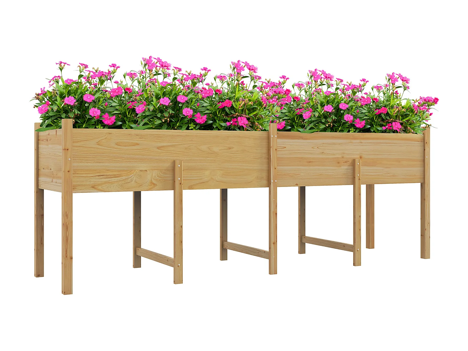 Jardinière sur pied potager grande taille inserts d'irrigation + feutre de drainage inclus bois sapin pré-huilé