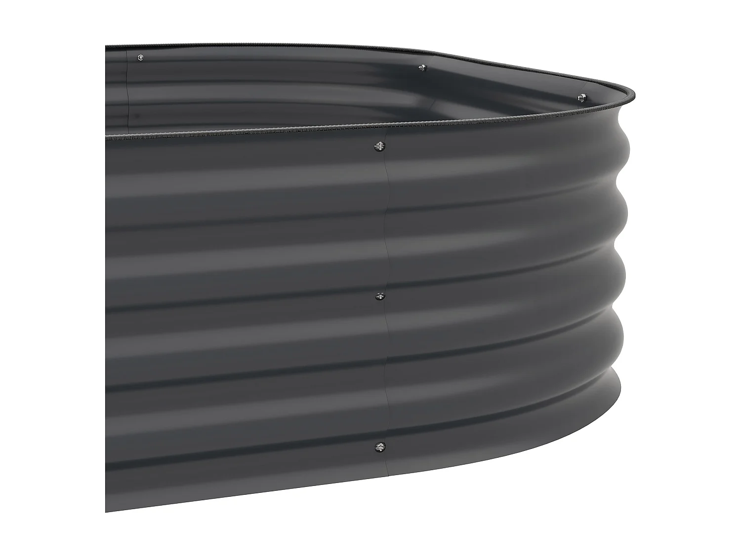 Carré potager jardinière 3 niveaux tôle acier ondulée gris