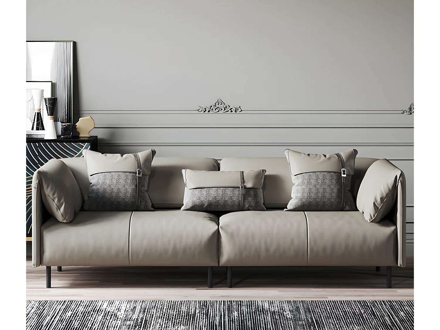 Sofagarnitur 3+2 Sitzer Italienische Möbel Wohnlandschaft