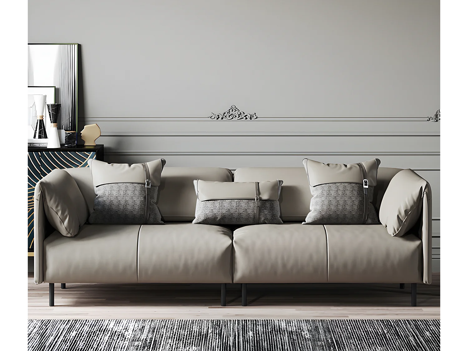 Sofagarnitur 3+2 Sitzer Italienische Möbel Wohnlandschaft