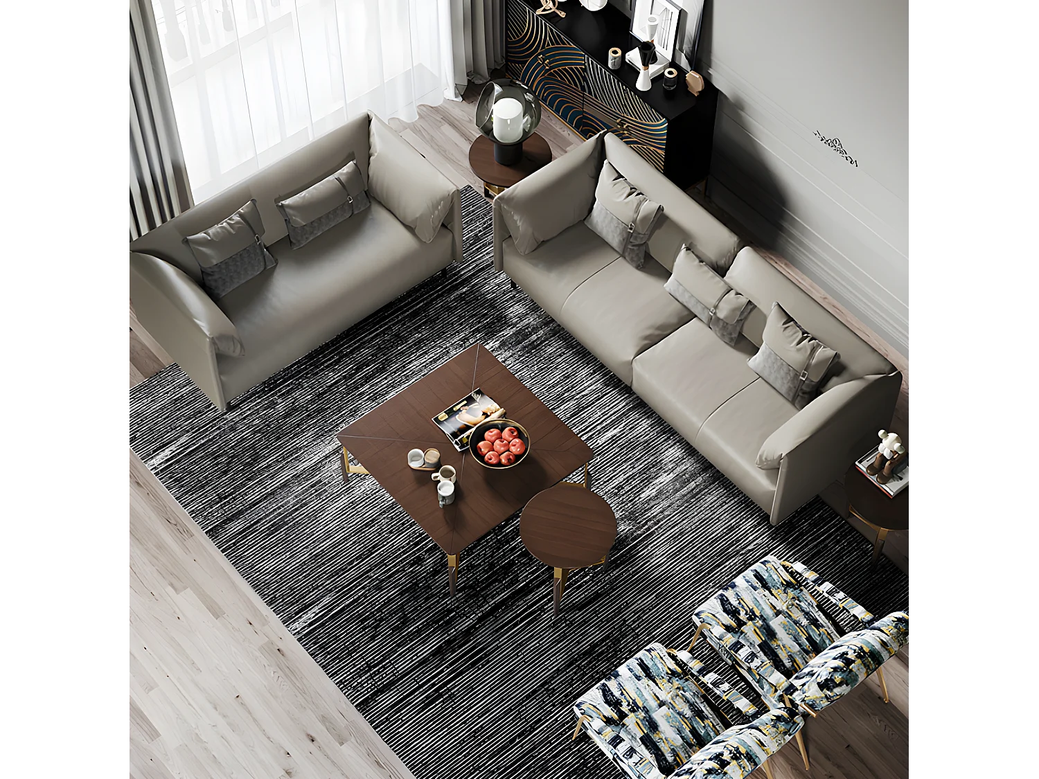 Sofagarnitur 3+2 Sitzer Italienische Möbel Wohnlandschaft