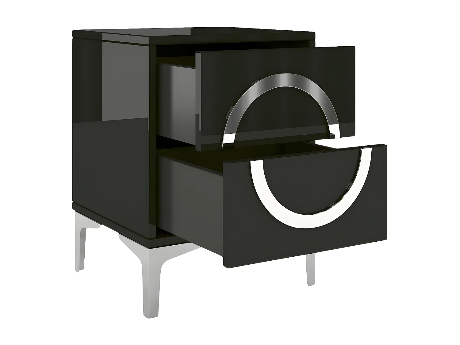 Czarna nowoczesna szafka nocna Dancan EVA / połysk