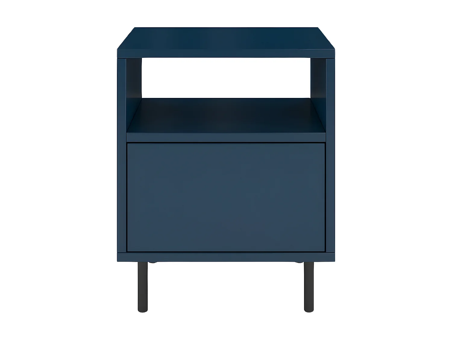 Nachttisch Mirka, marinblau, push to open system, minimalistisch