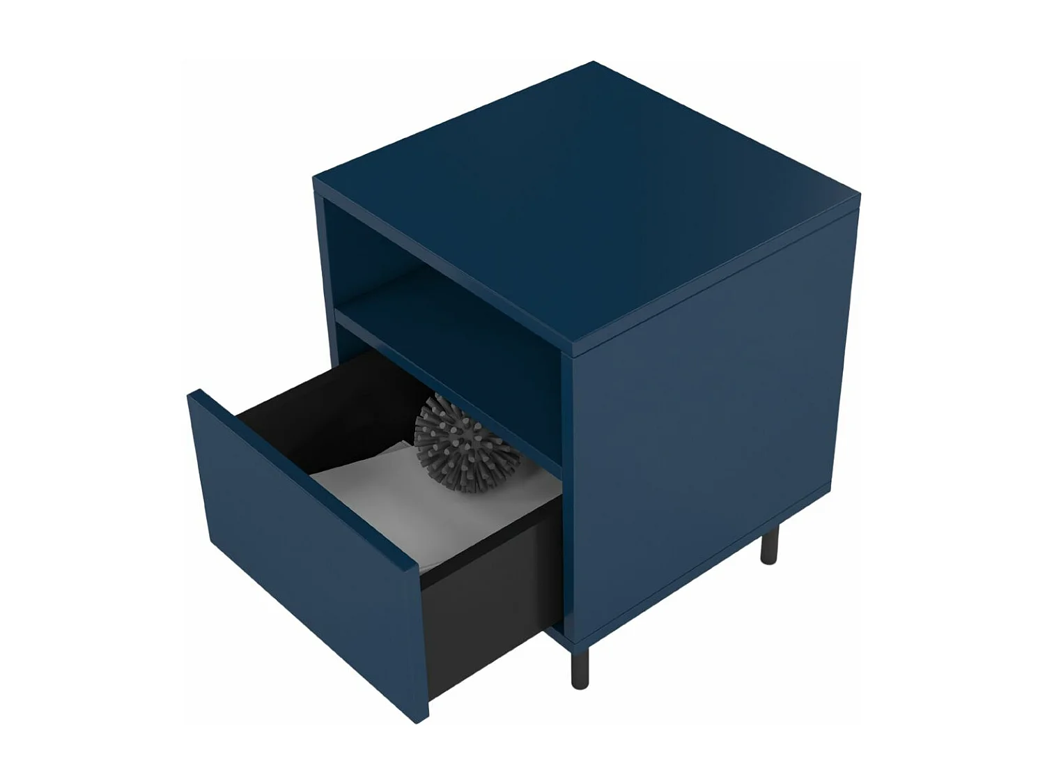 Nachttisch Mirka, marinblau, push to open system, minimalistisch