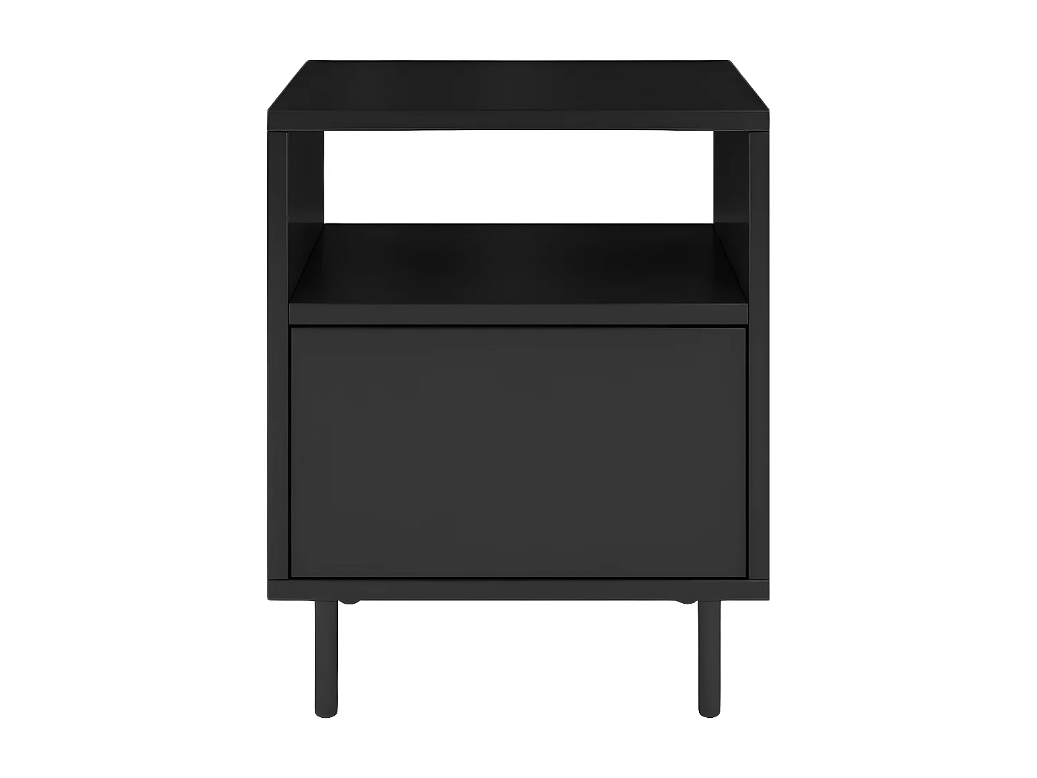 Nachttisch Mirka, schwarz, push to open system, minimalistisch