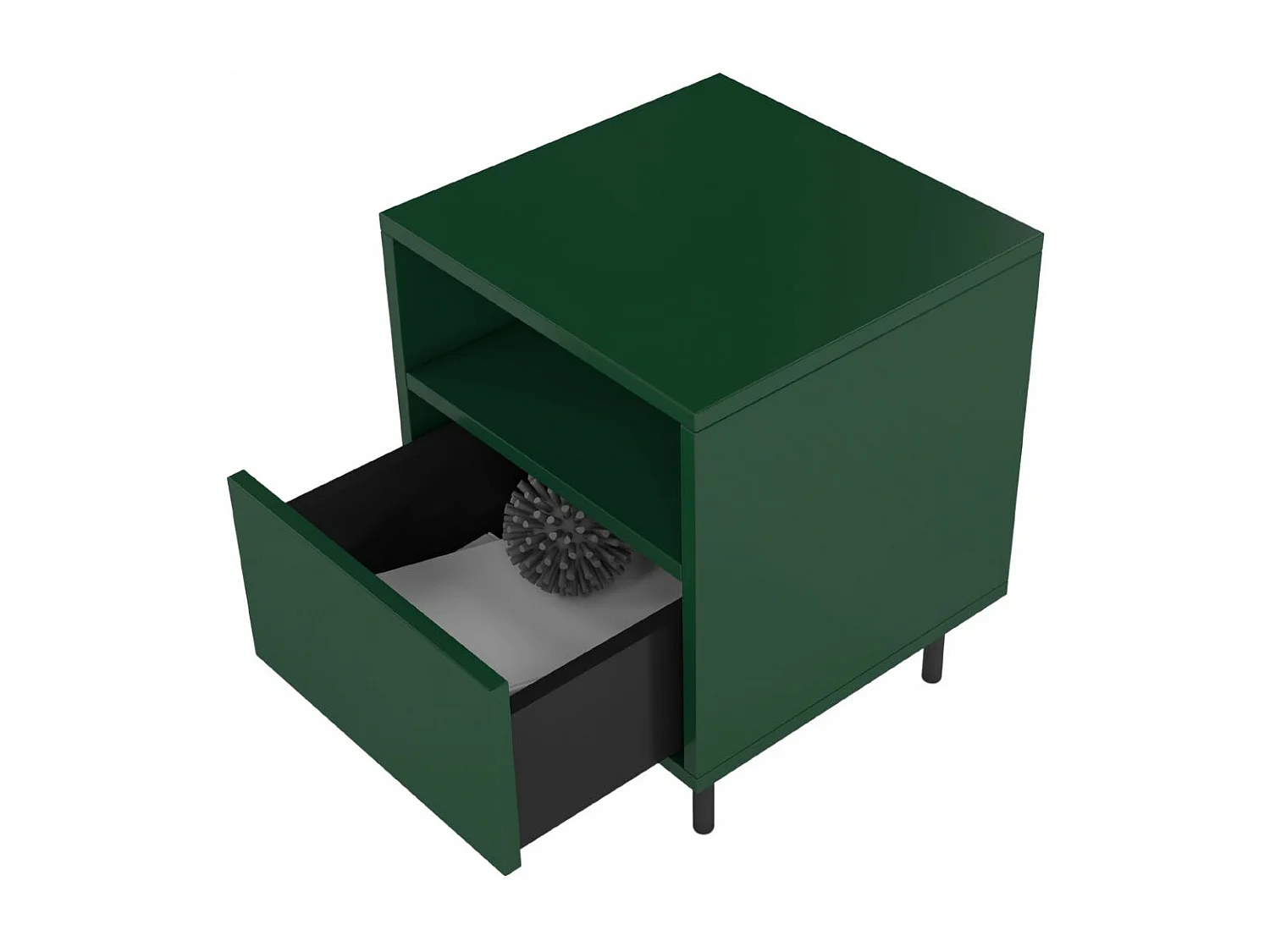 Nachttisch Mirka, grün, push to open system, minimalistisch